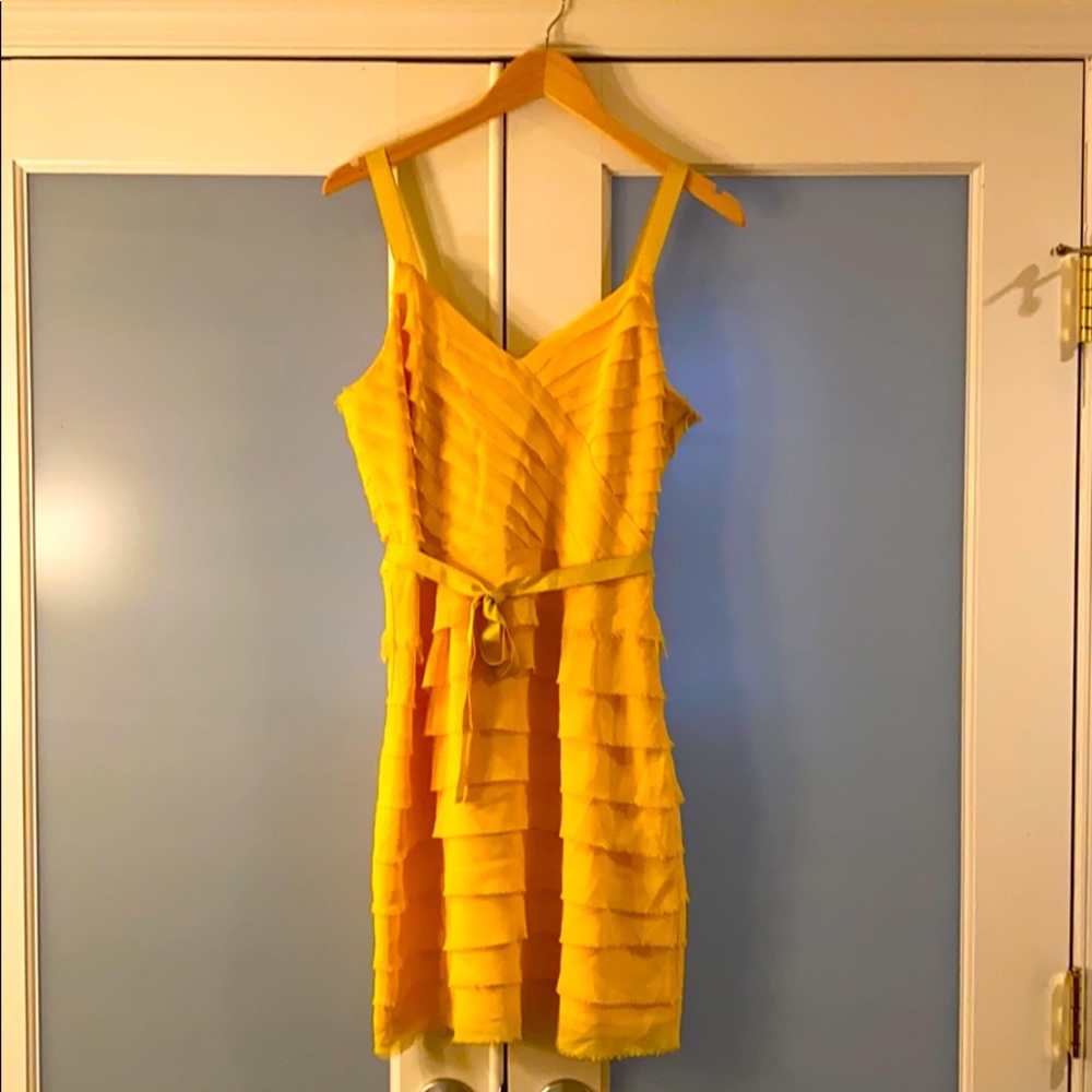 Yellow dress with belt